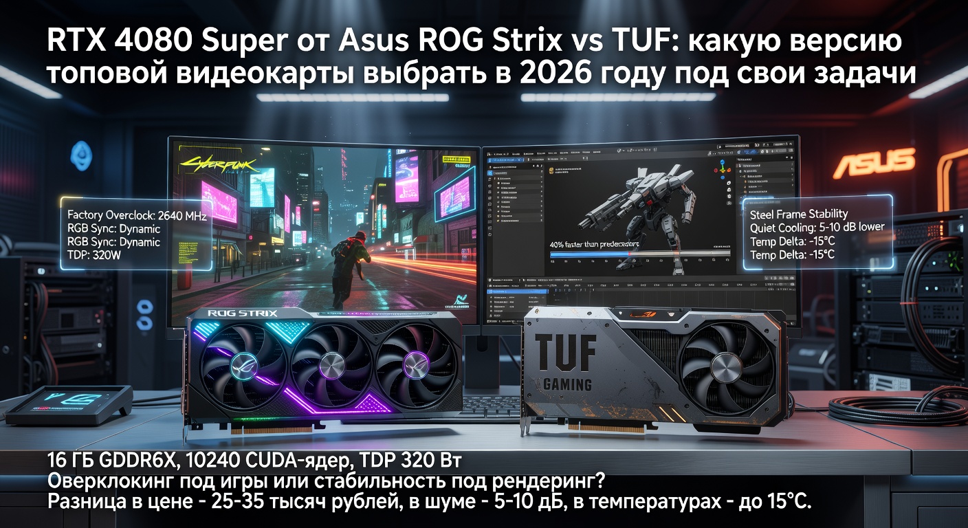 RTX 4080 Super от Asus ROG Strix vs TUF: какую версию топовой видеокарты выбрать в 2026 году под свои задачи