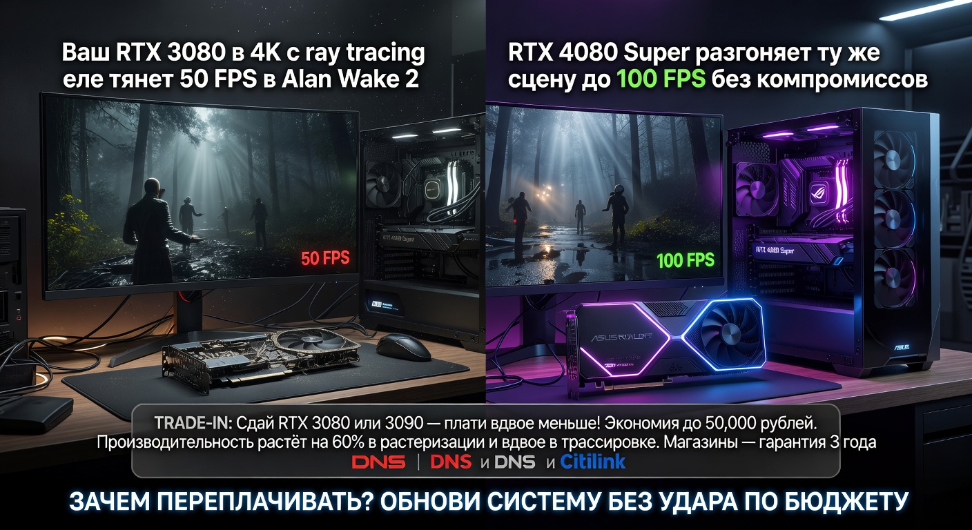 RTX 4080 Super купить с программой trade-in: на какие видеокарты можно обменять старую RTX 3080 или 3090