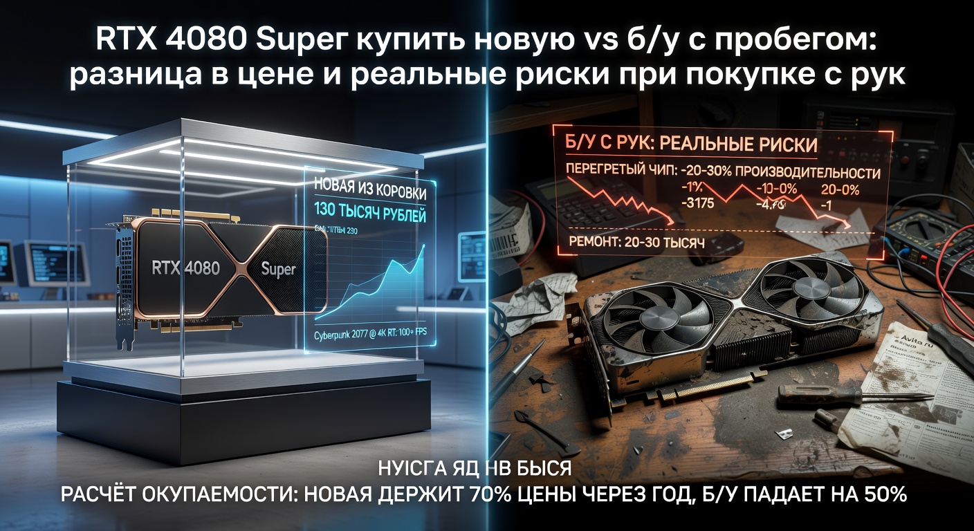 RTX 4080 Super купить новую vs б/у с пробегом: разница в цене и реальные риски при покупке с рук